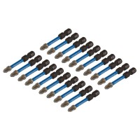 Draper Expert PZ-Type Impact Screwdriver Bits, No.2 x 50mm, 1/4\" Hex (Pack of 20) - 05696