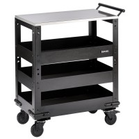 BUNKER 3 Tier Trolley with Pull Handle and Stainless Steel Worktop - 11585