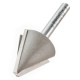 Trend 11/17X1/4TC Pro Mortar Groove Chamfer Router Cutter 67.5 Deg x 28mm Dia x 1/4 Shank