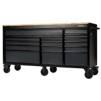 BUNKER Workbench Roller Tool Cabinet, 15 Drawer, 72\" Grey - 27242