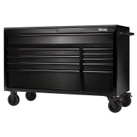 BUNKER Workbench Roller Tool Cabinet, 10 Drawer, 56\" Black with Steel Worktop - 27408