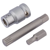 Draper Expert Spline Bit Set, 1/2\" Square Drive (3 Piece) - 83566