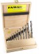 Famag 1597 Brad point drill bit HSS-G long version Set of 11pcs 3-13 mm in Wooden Case