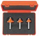 CMT 3 piece roundover router bit set - 6.35, 9.5, 12.7mm radius x 1/4 shank