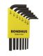 BONDHUS HLX7S Hex Allen Key Set - 7 pcs - 5/64"-3/16", 12245