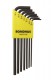 BONDHUS HLX7 Hex Allen Key Set - 7 pcs - 5/64"-3/16", 12145