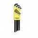 BONDHUS SBLX10 Stubby Ball End Hex Allen Key Set - 10 pcs - 1/16"-1/4", 16538
