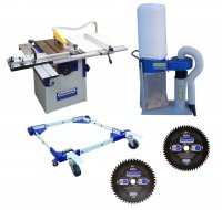 Charnwood W629PD 10\" Table Saw Package with Extractor, Base and Blades