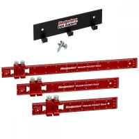 Woodpeckers PAOLINI Pocket Rule 3 Pk - Imperial / Metric Aluminium with Rack-It - PPRRI-AC
